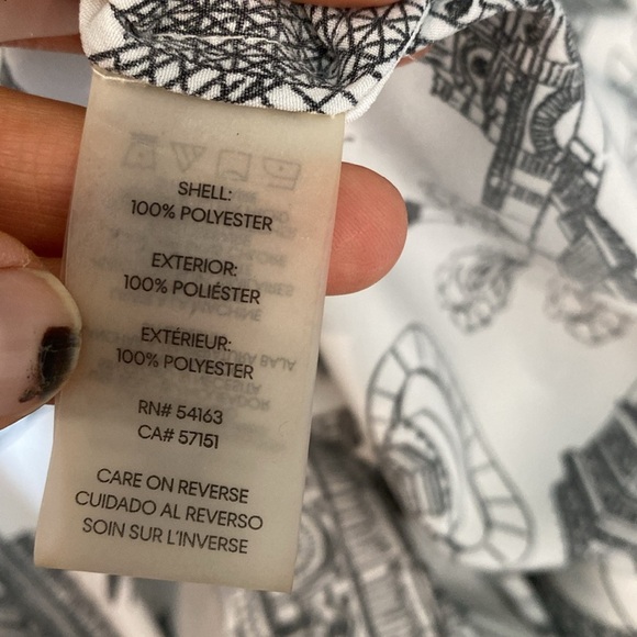 Karl Lagerfeld Parisian Cityscape Icon Graphic Button Down Blouse - Picture 8 of 8